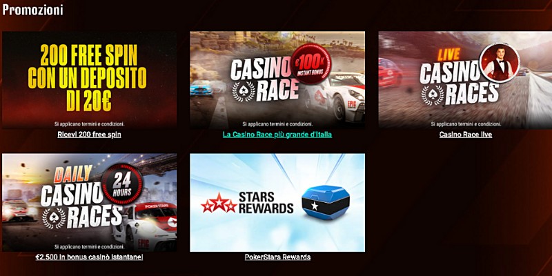 Pagina (Promozioni) di Pokerstars Casino