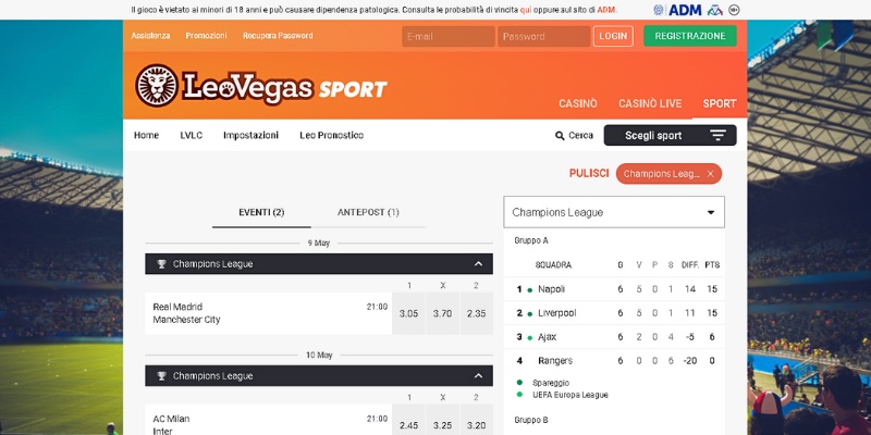 LeoVegas Sport – Quali sono i siti di scommesse senza deposito